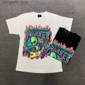 T-shirt da uomo di alta qualità Chinatow Market Cartoon Alien Print T-shirt da uomo 1 1 Chinatow Market Camicie da donna Abbigliamento uomo allentato T230621