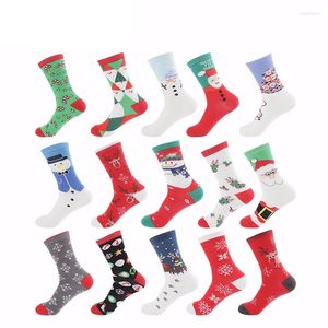 Women Socks Colorful Personality Fashion Cotton Stockings Cartoon Christmas Lovely Warm Elk Lady