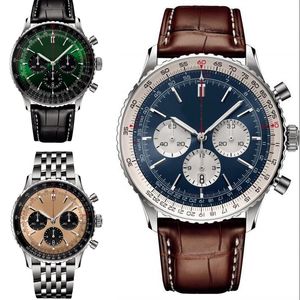 Luksusowe zegarki dla mężczyzn High End Watch Chronograph 50 mm Strap ze stali nierdzewnej Navitimer Montre de Luxe Sapphire Business Perfect Designer Watch Luminous XB010 C23