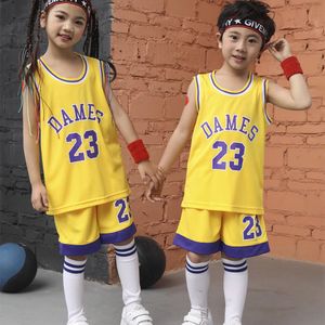 Giyim setleri çocuk basketbol forması takım elbise erkek kız yaz kolsuz yelek şort hızlı kuru okul sınıfı basketbol üniforma kıyafeti 230620
