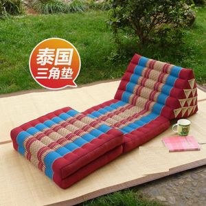 Almofada estilo tailandês verde tatame chão dobrável sudeste asiático cushon kapok janela de enchimento 180x55x40cm espreguiçadeira dobrável chaise longue