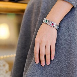 Länkarmband vinterly magnetiska armband femme kristall lyx rostfritt stål energi germanium för kvinnor män 15mm