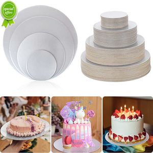 Nowy 4-10-calowy okrągłe desek do tortu jednorazowe talerz papierowy papierowy deser deser na przyjęcie urodzinowe ciasto weselne narzędzia dekoracyjne