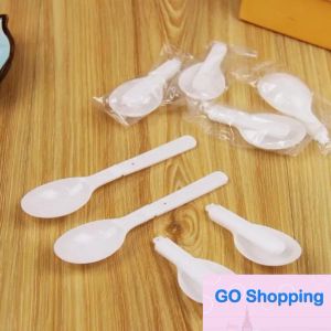 5000pcs Top Disposable Plastic White Scoop Folding Spoon Ice Cream Pudding Scoop With Individual Package