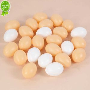 Ny 10st 5,5 cm plast påskägg Simulering Pigeon Chicken Egg Model Kids Gift Diy Målning Hantverk Easter Party Home Decorations