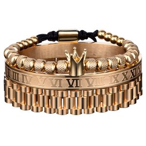 Bangle Luxury Crown Bracciale con numeri romani 12mm Cinturino per orologio Acciaio inossidabile Dudes Rollie Hip Hop Macrame Bracciale Braccialetti Uomo Gioielli 230620