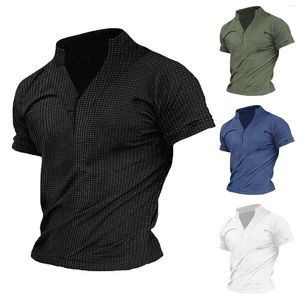 Herren-T-Shirts, große Baumwolle, Herren-T-Shirt, Sommer, kurzärmelig, lässig, einfarbig, mit Krawatte, 2XLT für Herren