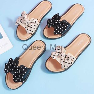 Hausschuhe 2022 Damen Hausschuhe Damen Sommer New Wave Dot Bow Knot Flip Flops Indoor und Outdoor Wear Modische Sandalen für den Sommer J230621