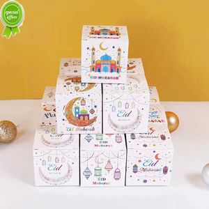 Novo 20 pçs EID Mubarak caixas de presente Ramadan Kareem doces biscoito caixa de embalagem saco muçulmano festival islâmico suprimentos de decoração de festa 2023