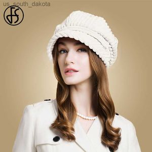 FS Weiße Berets Cap Winter Herbst Hut Für Frauen achteckige Hüte Damen Hüte Mode Cord Vintage Braun Schwarz Baskenmütze L230523