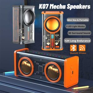 Mini Speakers Mecha Music Speakers Bluetooth Wireless Portable Mini Subwoofer Support Surround Sound Stereo Speakers for Party R230621
