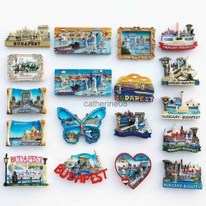 Fridge magnets Hungary Budapest Tourism Souvenir resin crafts UV printed landscape refrigerator magnet stickers home decoration L230621