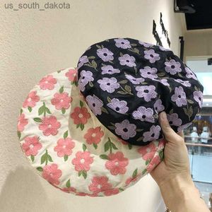 Mode Berets für Frauen Blume Drucken Stickerei Weibliche Sommer Strand Sonnenhut Frauen Kappe Maler Kappe Newsboy Caps L230523