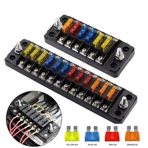 32V 75A Fuse Box Holder Flame Retardant 6 Ways 12 Ways Blade Fuse Block With Cover Accessories For Car Marine Boat Truck Trailer