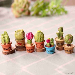 Planters POTS Söt Micro Landscape Flower Pot Mini Cactus Doll Miniature Rabbit Frog Garden Plant Potts Ornament Balkony Patio Plant Pot Decor R230621