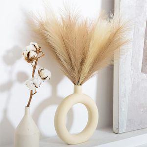 Dekorativa blommor 43 cm fluffiga pampas gräsbukett boho falsk vass för vasfyllning bröllopsfest hemmakontor dekoration konstgjord blomma