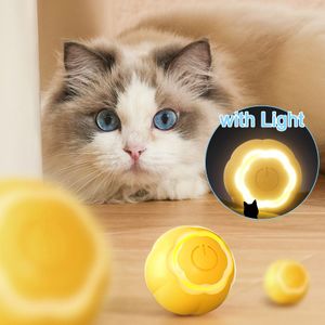 Electric Cat Toys Automatic Rolling Ball Smart Cat Toys with Light Interactive For Cats Training Self-moving Toys Pet Accessorie