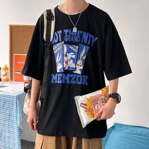 Męskie koszulki Summer Men Vintage T-shirt śmieszne kreskówkowe modne krótkie rękawy luźne anime swobodne koszulki streetwearne TEES 230621