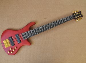 6 strängar Electric Bass Guitar med 24 banden Rosewood Fretboard Neck genom kroppen kan anpassas