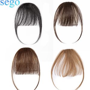 Bangs SEGO Small Short 3D Air Hair Bangs con tempie Capelli umani Remy Clip nelle estensioni dei capelli Frangia naturale Parrucchino per donna 230620