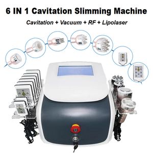 Schnelle Lieferung Kavitation Schlabungsmaschine Lipo Laser 650 nm Fettlöste HF Haut Straffung Hautweißungsausrüstung 6 in 1 tragbares Gerät