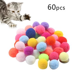 Brinquedos de gato de bola de pelúcia coloridos para gatos Molar Bite Resistant Bouncy Interactive Funny Cat Balls Chew Toy Produtos para animais de estimação Dropshipping