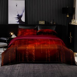 Set di biancheria da letto Set rosso di qualità Copripiumino King Queen Size Motivo a linee tratteggiate giallo brillante 220x240 con federa 2 3 PCS 230620