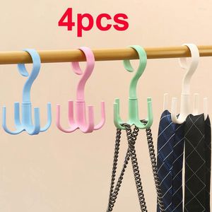 Hangers 4Pcs Rotated Hooks Hanger For Clothes Shoe Rack Closet Organizer Hanging Bags Belt Space Saver Storage