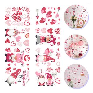 Wall Stickers 8 Sheets Valentine's Day Gnomes Decals Window Clings Decorations Removable Sticker