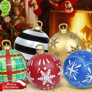 Ny 60 cm juluppblåsbar bolldekoration för hemma utomhus Xmas Tree Ornament Big PVC Christmas Toy Ball 2023 Nyårspresent