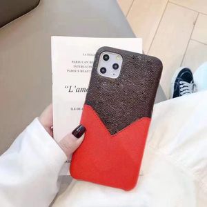 iPhone 13 Case Designer Case Case для Apple 15 12 11 Pro Max XS XR 8 7 Plus Luxury Pu Leather V держатели патч -карт Pocket Pelle Marrone Covers Coque Brown Flower Red Patch Patch