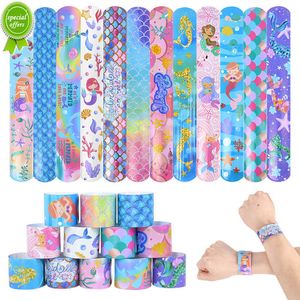 New 12Pcs New Mermaid Party Clap Ring Circle Little Mermaid Theme Birthday Decoration Bracelet Kids Gift Toy Under The Sea Favors