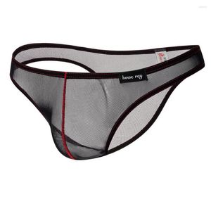 Underbyxor 1st varumärke Howe Ray Gay Underwear Men's Transparent garn Half-Pack Hip Small Triangle Bikini Sexiga trosor