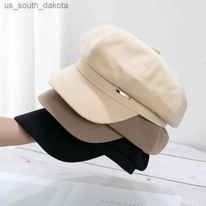 Spring And Autumn Vintage Solid Color British Versatile Beret Fashionable New Sunscreen Travel Women's Thin Octagonal Hat 2023