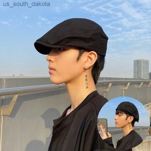 Maikun Fashion Men's Solid Colour Forward Cap Men Summer Thin Section Against Wear Beret British Duck Tongue Cap Men Painter Hat L230523