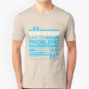 Erkekler Tişörtleri Surveyor - Sorunları Çözmeyi Seviyorum Gömlek Yaz Moda Pamuk Pamuk Yuvarlak Boyun Günü hediyesi