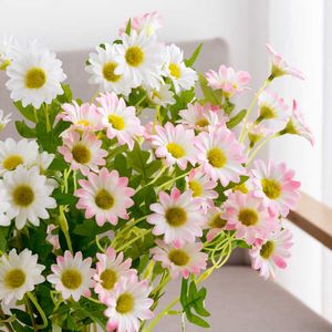 Getrocknete Blumen, 60 cm, weißes Gänseblümchen, künstlicher Blumenstrauß, fühlt sich echt an, für Haus, Garten, Dekoration, Hochzeit, Fotografie, passendes DIY-Party-Arrangement