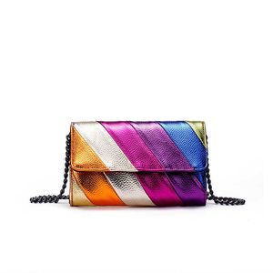 Kurt Geiger Handtaschen Damen Bag Farbe Kontraststicken Regenbogenkette Single Schulter Crossbody Bag Eagle Head Handy Bag Kurt Geiger