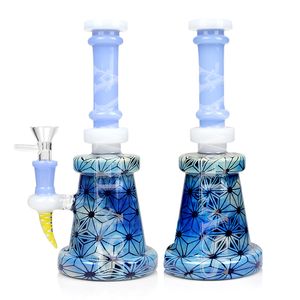 9 Inches Hookah inner sculpture craft Dab rig Smoke water pipe glass Pipes cool bongs Oil rigs recycler bong 5 mm Thickness