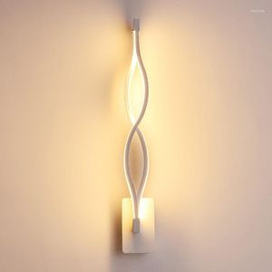 Wall Lamps Modern Black/white Wavy Lamp 16W Fixture AC220V Acrylic Mounted Bathroom Lighting Bedside