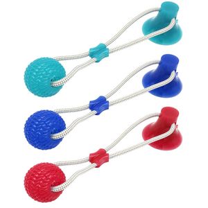 Ventosa interattiva per cani Push Giocattoli a sfera in TPR Corde elastiche Pulizia dei denti di cane Masticare Giocare IQ Treat Toys Forniture per animali domestici