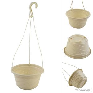 Planters Pots Gardening Green Plant Hanging Basket Flower Pot Stand Balcony Handmade Hook-type Pot Plastic Courtyard Decoration R230621