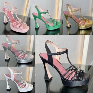2023 Tasarımcı Lüks Çapraz Dokunma Süper Yüksek Topuklu Sandals G Klasik Kadınlar% 100 Deri Sıradan Ayakkabı Lady Seksi Stiletto Topuklar Hollow Open Toe Yuvarlak Kafa Sandal