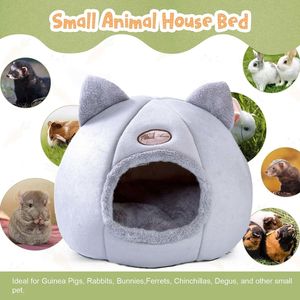 Small Animal Supplies Bunny Bed Warm Guinea Pig Cave Beds Cute Bowknot House Hideouts Cage Accessorie Dwarf Rabbits Hamster Ferrets Chinchilla asfdw 230620