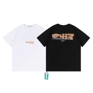 Designer de luxo OFF W T-shirt Springsuper alta qualidade verão 2023 novo ow criativo bordado carta em torno do pescoço pulôver manga curta unisex