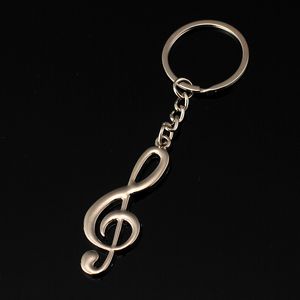 Музыкальный символ металлический ключ -кольцо кольцо Keyring Key Fob Fashion для мужчин и женских модных кулон