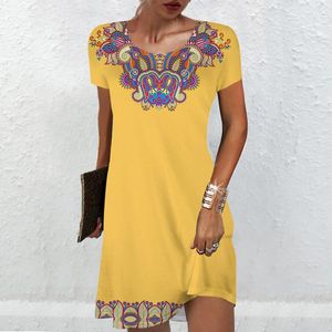 Casual Dresses Summer Women Dress Plus Size Bohemian Holiday Female D Print For Ladies Formal Party Fashion