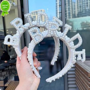 Nueva novia perla corona diadema boda nupcial ducha decoración novia para ser diademas accesorios para fotos despedida de soltera suministros para fiesta