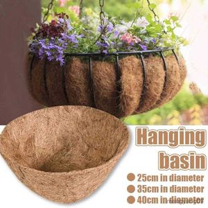 Planters Pots 2Pcs Round Balcony Hanging Bonsai Basket Liner Coconut Shell Flower Pot Planter R230621