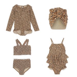 شورتات KS Baby Girls Swegming Suit Wear Leopard Print Flower Kids Brand Kawaii BC Tao Comply Complet